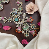 Vriksham Multicolor Victorian Diamond Short Neckpiece-VV1972